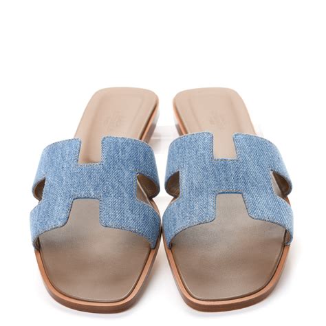 hermes denim sandals|authentic Hermes sandals.